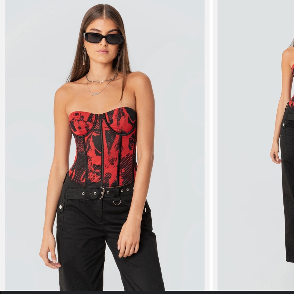 Edikted red corset top
